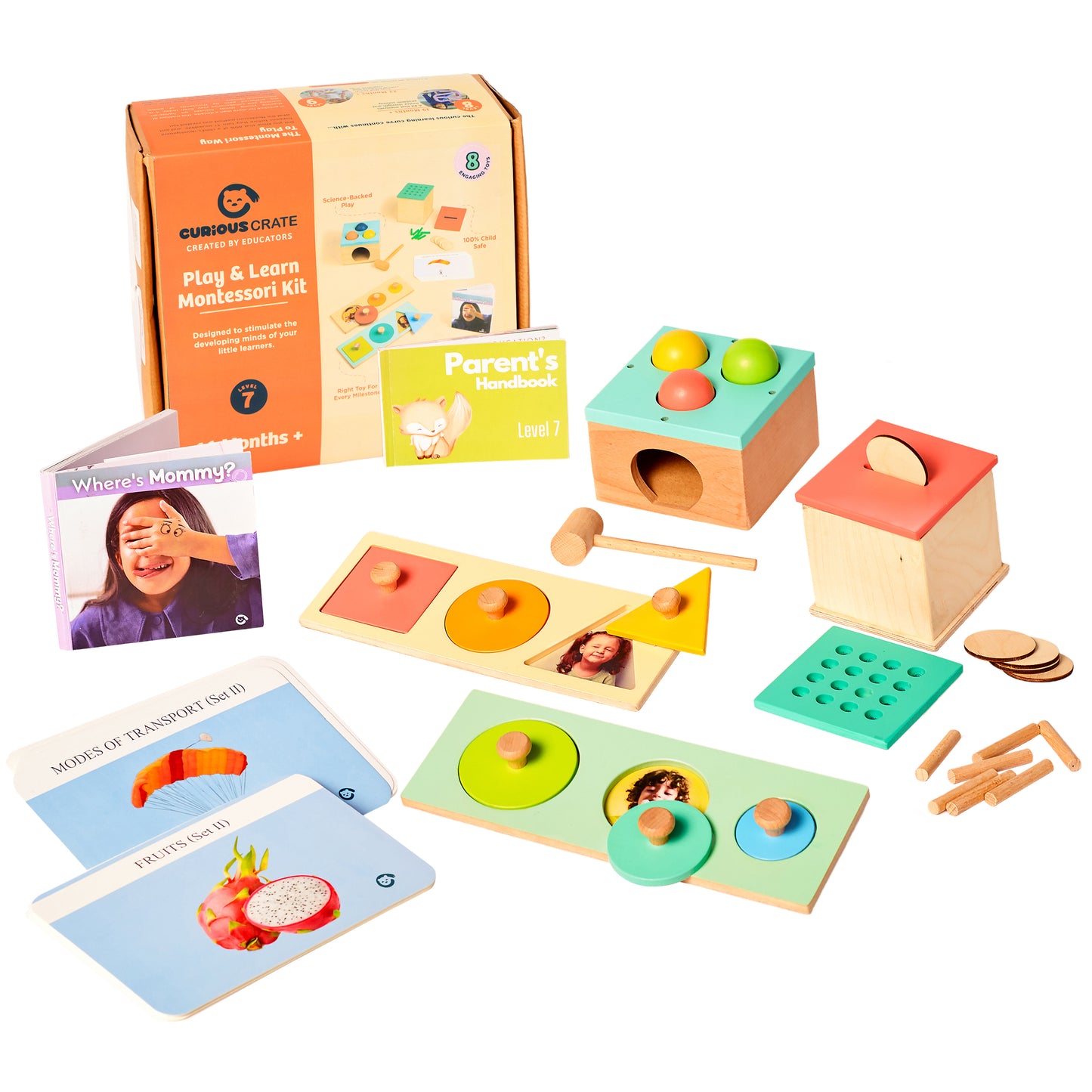 13 Months+ | Curious Crate Wooden Montessori Toys | Educational Play Set