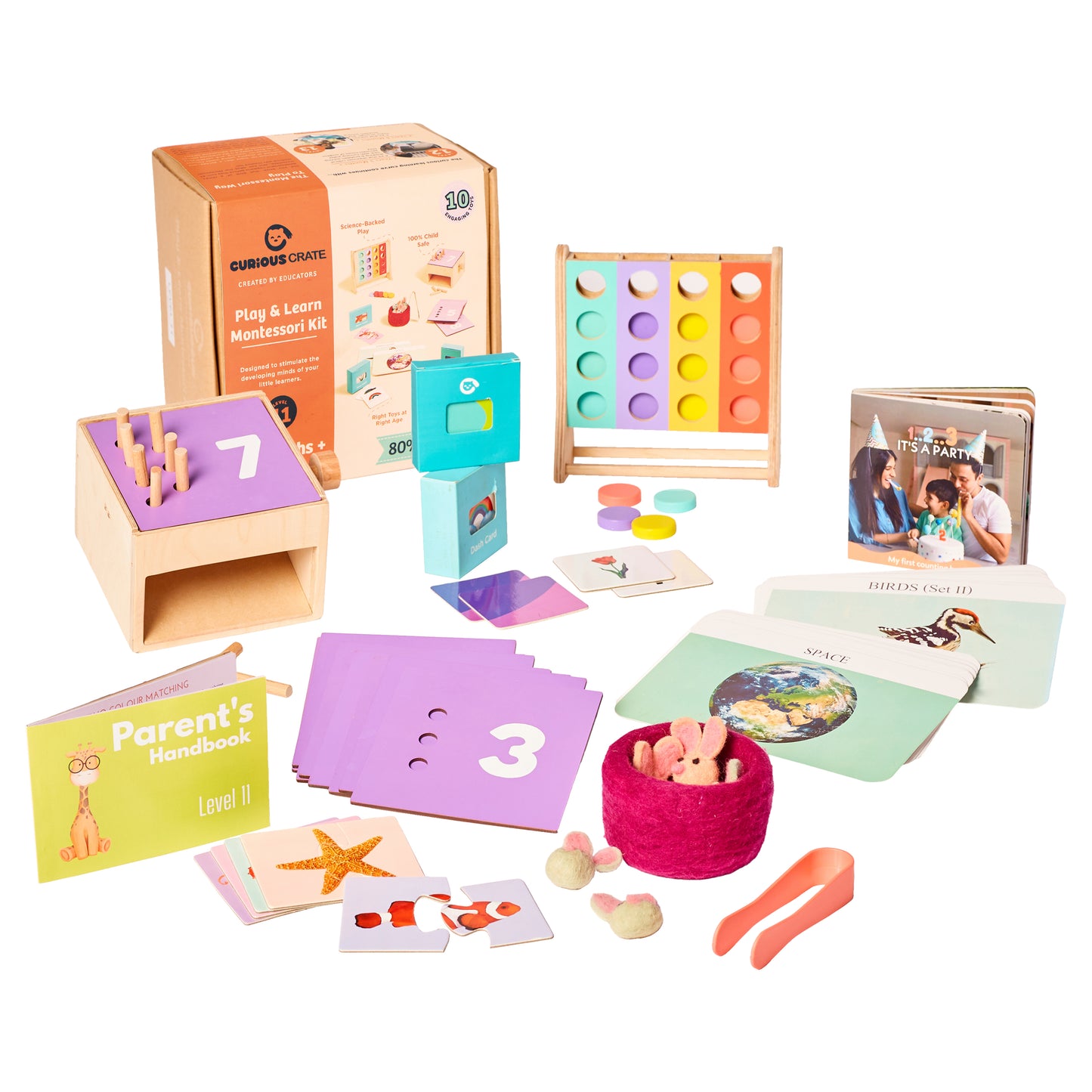 24 Months+ | Curious Crate Wooden Montessori Toys | Educational Play Set