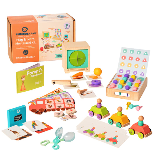 33 Months+ | Curious Crate Wooden Montessori Toys | Educational Play Set