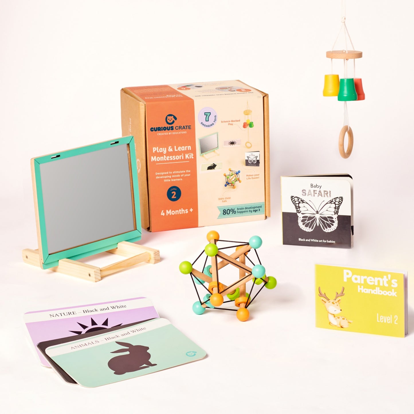 3 Months+ | Curious Crate Wooden Montessori Toys | Educational Play Set